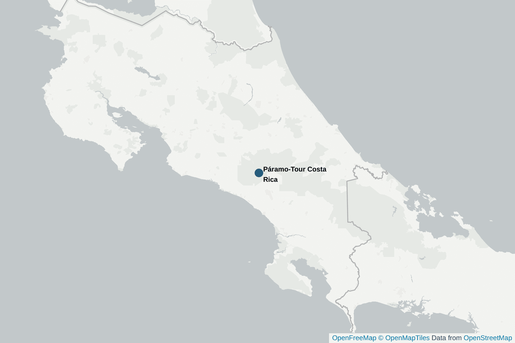 Karte von Páramo-Tour Costa Rica